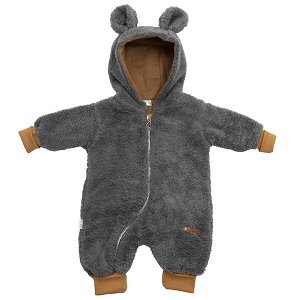 Luxusní dětský zimní overal New Baby Teddy bear šedý, vel. 62 (3-6m), šedá