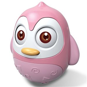Kývací hračka Baby Mix tučňák růžový, Růžová