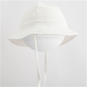 Kojenecký mušelínový klobouček New Baby Elizabeth, vel. 74 (6-9m), Bílá
