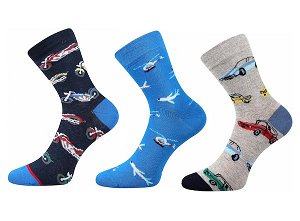 Ponožky Boma, 3 páry (Zoo5433), vel. 20-24, modrá-šedá