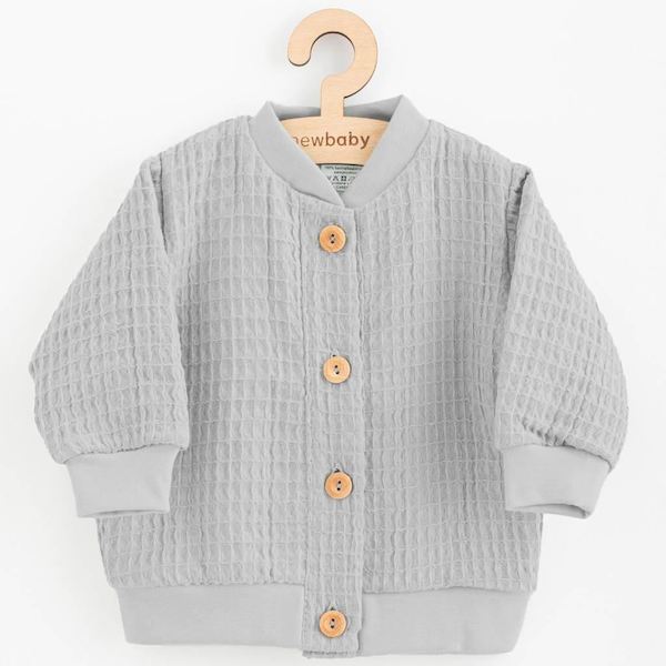 Kojenecký mušelínový kabátek New Baby Comfort clothes šedá, vel. 80 (9-12m), šedá