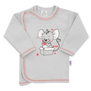 Kojenecká košilka New Baby Mouse šedá, vel. 68 (4-6m), šedá
