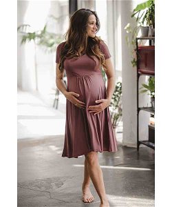 Těhotenské a kojící šaty Mommy Chic milk & love růžově hnědé, vel. M, Dle obrázku