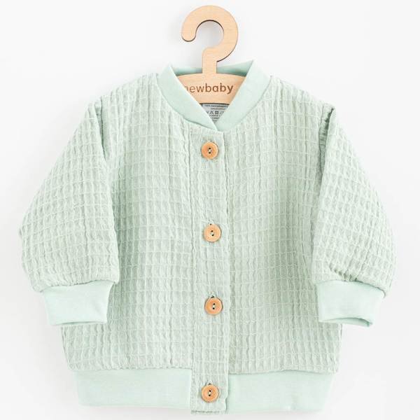 Kojenecký mušelínový kabátek New Baby Comfort clothes šalvějová, vel. 56 (0-3m), Zelená