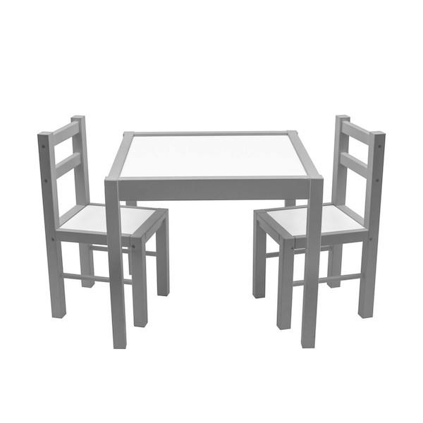 Dětský dřevěný stůl s židličkami Drewex šedý, šedá