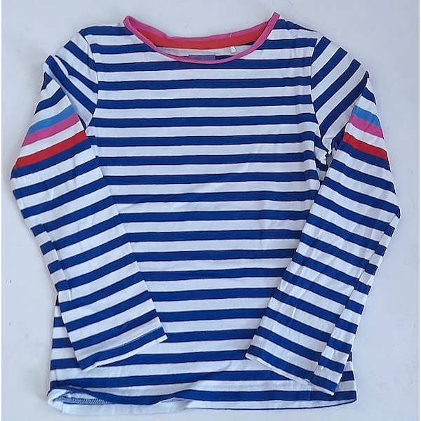 Dívčí tričko s dlouhým rukávem Tu s proužky, vel.116, vel. 116, modro-bílá