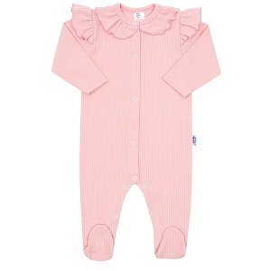 Kojenecký bavlněný overal New Baby Stripes růžový, vel. 80 (9-12m), Růžová