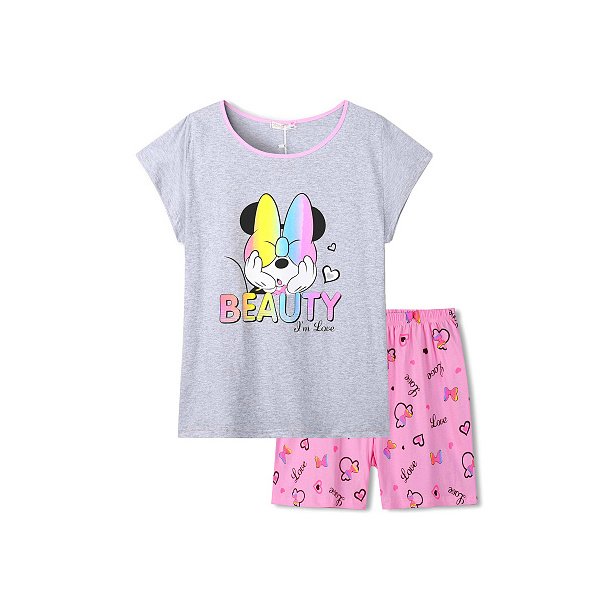 Dívčí letní pyžamo, komplet Minnie, dorost (WP0900), vel. 140, šedá