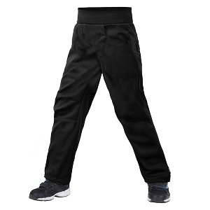 Unuo, Dětské softshellové kalhoty bez zateplení pružné Cool, Černá Velikost: 98/104, vel. 104/110