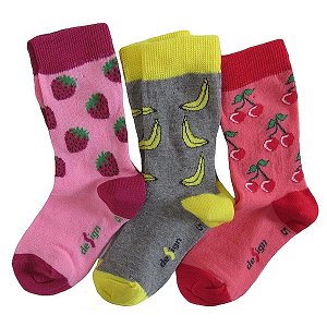 Dětské ponožky 3 páry (DEKL 84), vel. 35-37, růžovo-šedá