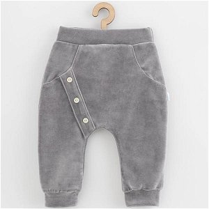 Kojenecké semiškové tepláčky New Baby Suede clothes šedá, vel. 74 (6-9m), šedá