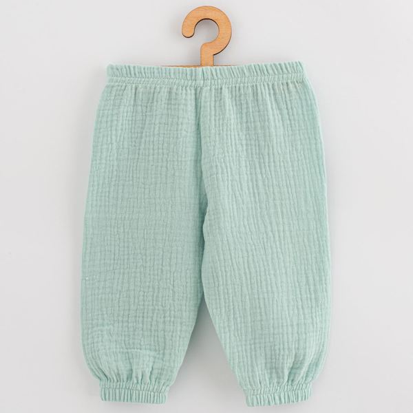 Kojenecké mušelínové kalhoty New Baby Feeling šalvějová, vel. 86 (12-18m), Zelená
