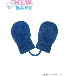 Dětské zimní rukavičky New Baby se šňůrkou černé, vel. 56 (0-3m), Modrá