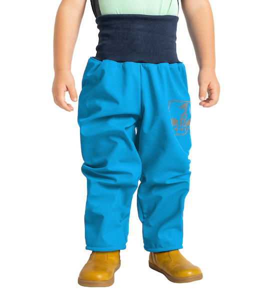 Unuo, Batolecí softshellové kalhoty s fleecem Basic, Tyrkysová Velikost: 74/80, vel. 80/86