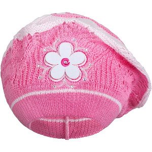 Pletená čepička-baret New Baby světle růžová, vel. 104 (3-4r), Růžová