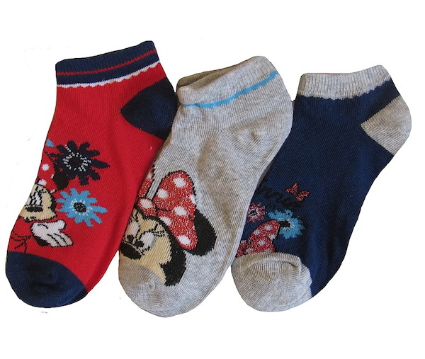 Dětské kotníkové ponožky Minnie 3 páry (ue0602), vel. 23/26, barevná