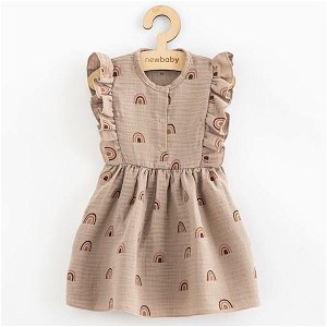 Letní kojenecké mušelínové šaty New Baby Rainbow, vel. 62 (3-6m), Hnědá