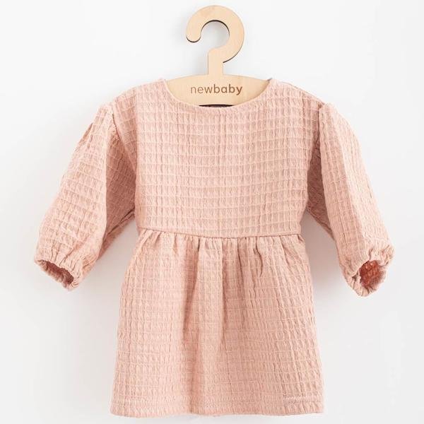 Kojenecké mušelínové šaty New Baby Comfort clothes šalvějová, vel. 74 (6-9m), Růžová