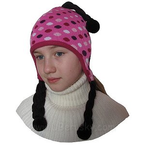 Dívčí čepice laponka (DL1005), vel. 104-116, Růžová