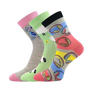 Dívčí ponožky Boma 3 páry (kocka4812), vel. 25-29, barevná