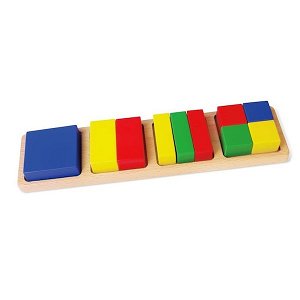 Dřevěná vkládačka kostky Viga Zlomky, Multicolor