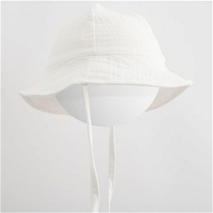 Kojenecký mušelínový klobouček New Baby Elizabeth, vel. 62 (3-6m), Bílá