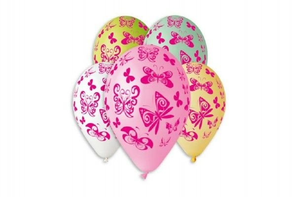 Smart Balloons Balonek nafukovací motýl 12'' průměr 30cm 5ks v sáčku
