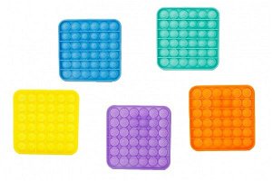 Teddies Bubble pops - Praskající bubliny silikon antistresová spol. hra 5 barev čtverec 12,5x12,5cm v sáčku
