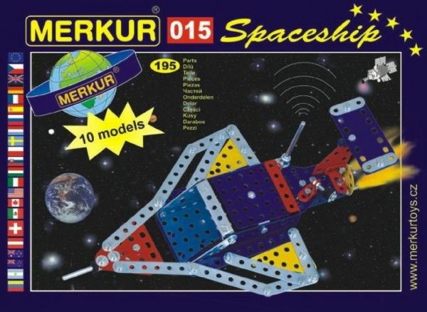 Merkur Toys Stavebnice MERKUR 015 Raketoplán 10 modelů 195ks v krabici 26x18x5cm