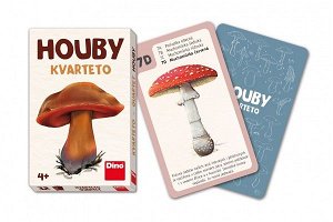 Dino Kvarteto Houby společenská hra karty 32ks v papírové krabičce 7x11x1cm