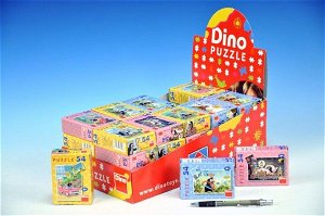 Dino Minipuzzle Krtek 19,8x13,2cm 8 druhů 54 dílků v krabičce 9x7x3cm 40ks v boxu