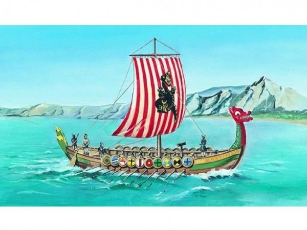 Směr Model Viking Vikingská loď DRAKKAR 20,8x30,3cm v krabici 34x19x5,5cm