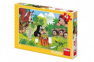 Dino Puzzle Krtek a svačina 48 dílků 26x18cm v krabici 27x19x4cm