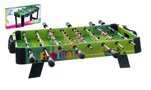 Teddies Kopaná/Fotbal společenská hra 71x36cm dřevo kovová táhla bez počítadla v krabici 67x7x36cm