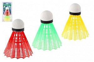 Teddies Míčky/Košíčky na badminton barevné plast 3ks na kartě 11x21cm