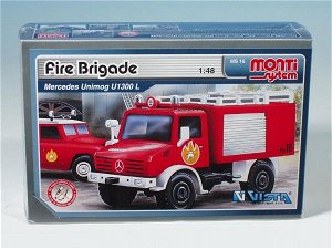 SEVA Stavebnice Monti 16 Fire Brigade Mercedes Unimog 1:48 v krabici 22x15x6cm