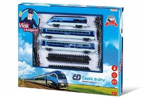 Rappa Sada vlak České dráhy s kolejemi 23ks na baterie se zvukem se světlem v krabici 55x43x5cm