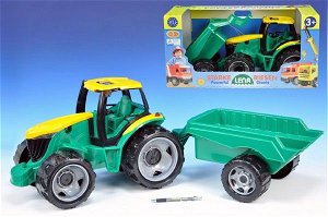 Lena Traktor plast bez lžíce a bagru s vozíkem v krabici