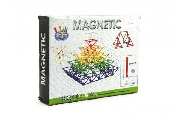 Teddies Magnetická stavebnice 200ks v krabici 30x23x6cm