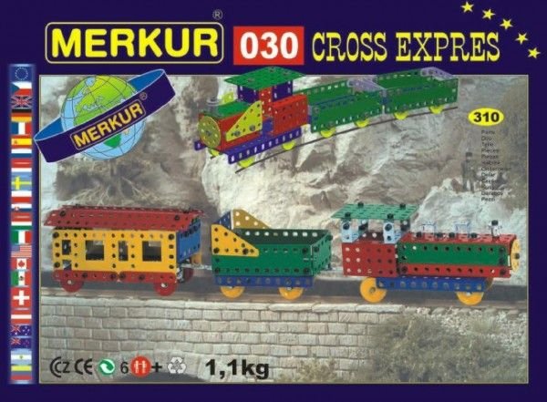 Merkur Toys Stavebnice MERKUR 030 Cross expres 10 modelů 310ks v krabici 36x27x3cm