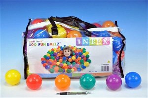 Intex Míček/Míčky do hracích koutů 6,5cm barevný 100ks v plastové tašce 2+