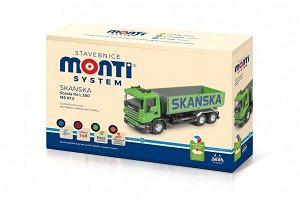 SEVA Stavebnice Monti System MS 67,2 Skanska Scania 114 L 1:48 v krabici 31,5x16x6,5cm