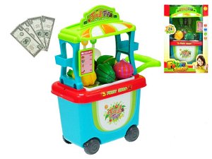 Mikro Trading Stánek ovoce/zelenina pojízdný 23x38x16cm s doplňky v krabičce