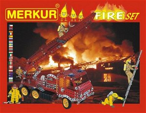 Merkur Toys Stavebnice MERKUR FIRE Set 20 modelů 708ks 2 vrstvy v krabici 36x27x5,5cm