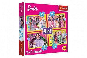 Trefl Puzzle 4v1 Šťastný svět Barbie 28,5x20,5cm v krabici 28x28x6cm