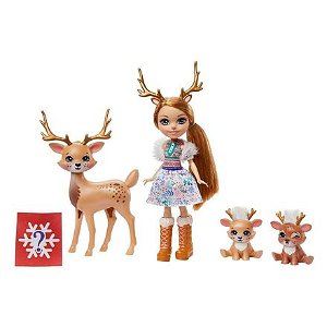 Mattel Enchantimals panenka Rainey Reindeer s rodinkou
