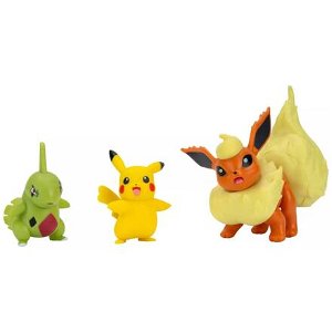 Jazwares Pokémon figurky Flareon, Larvitar a Pikachu