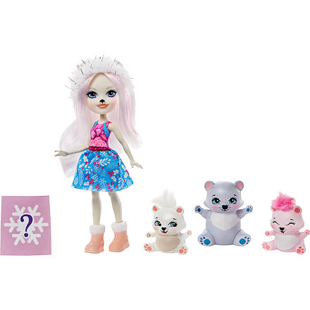 Mattel Enchantimals panenka Pristina Polar Bear s rodinkou