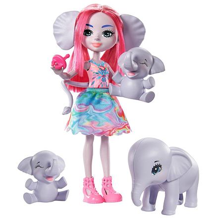 Mattel Enchantimals panenka Esmeralda Elephant s rodinkou
