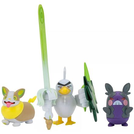 Jazwares Pokémon figurky Sirfetch&#039;d, Morpeko a Yamper